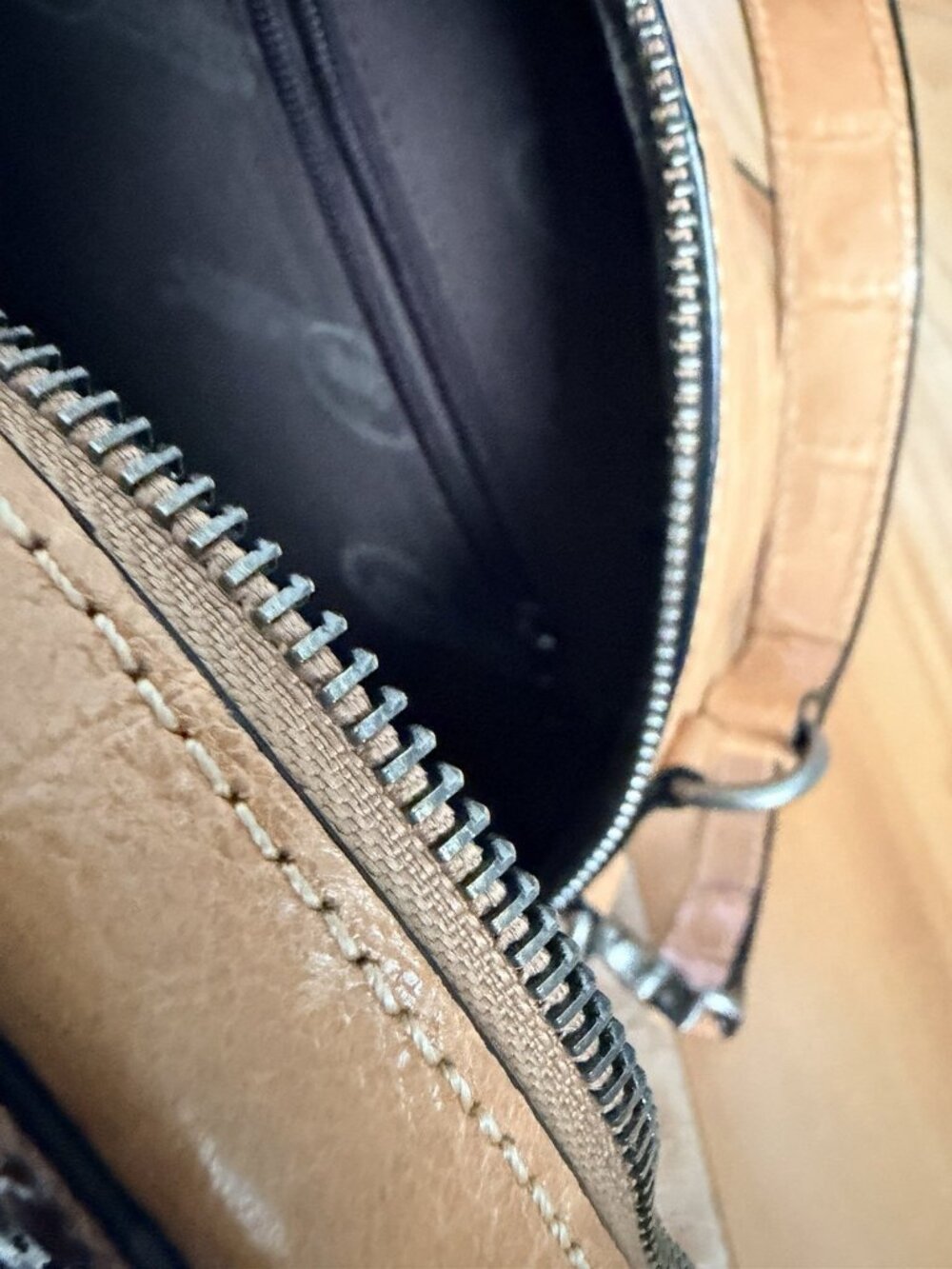 Amen Leather Jetta Round Satchel Tan Embossed Leather Studded Western Boho 8.5” - Picture 12 of 16